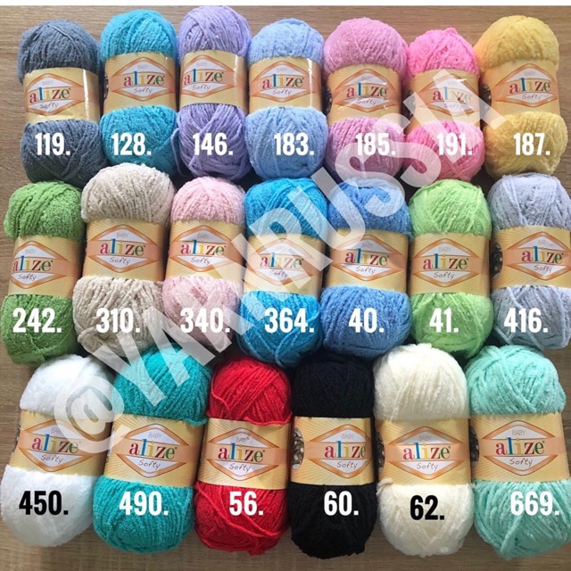 Len BÔNG XÙ mềm, nhẹ Alize baby softy đan quần áo thu đông cho bé 50gr/cuộn