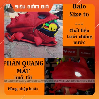HOT-  [GIÁ KHO] Balo đựng fullface hình Balo khủng long phản quang cao cấp màu xám bằng vải lưới chống nước