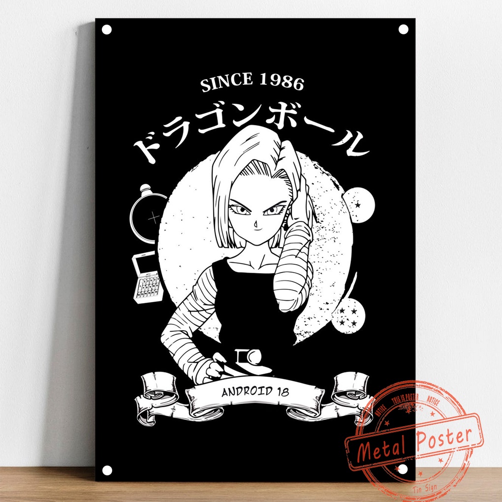 Áp Phích Kim Loại NZ2660 In Hình Phim Dragon Ball Super Android 18 Chương Trình Trình Diễn TV