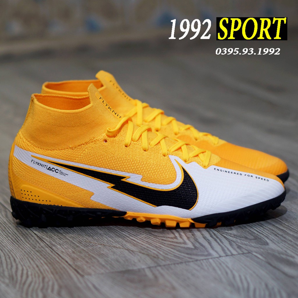 Giày Bóng Đá Superfly 7 Elite Vàng Đen Trắng TF