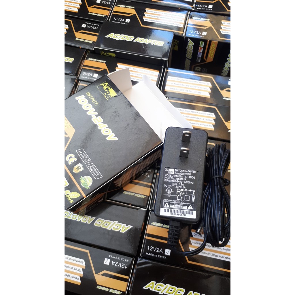 Nguồn adapter 12V-2A Acbel chân to 5.5x2.5 dành cho camera, tivi box đèn led