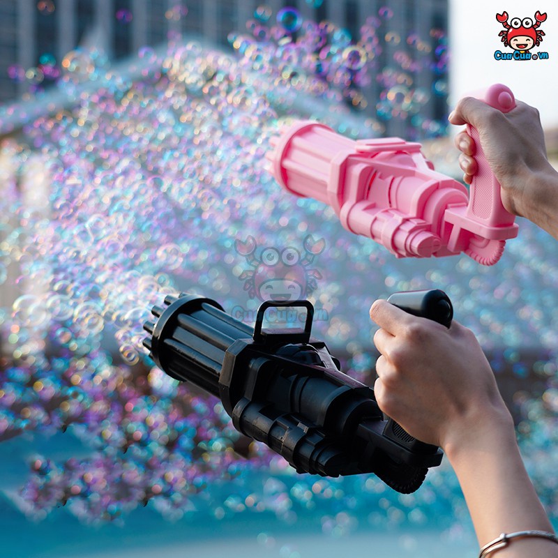 Súng Bắn Bong Bóng 8 Nòng Siêu Mạnh - Súng Máy Bắn Bong Bóng Xà Phòng Đồ Chơi Cỡ Lớn Thổi Nhiều Bóng