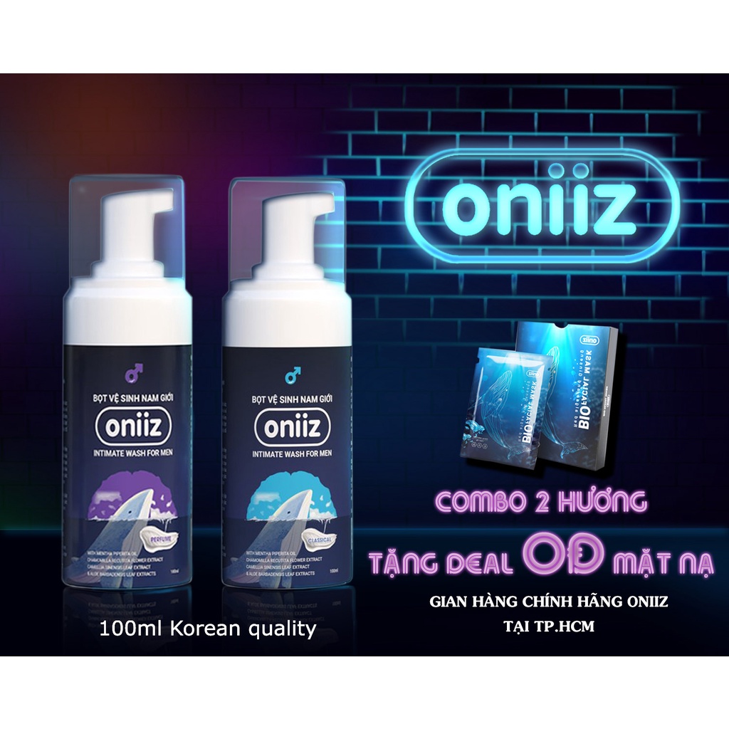 [ Mua Combo tặng Deal 0 đồng ] Combo 2 Bọt vệ sinh nam giới Oniiz, Dung dịch vệ sinh nam tạo bọt 100ml