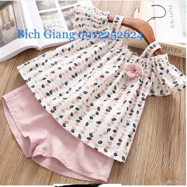 Sét áo hở vai bé gái xinh hết nấc size 3-8 tuổi