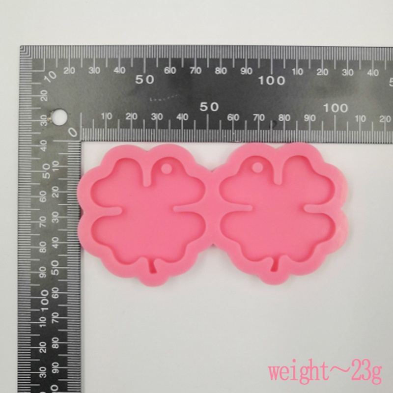 Sa Set 2 Khuôn Silicone Làm Mặt Vòng cổ / Bông Tai Hình Cỏ Bốn Lá DIY
