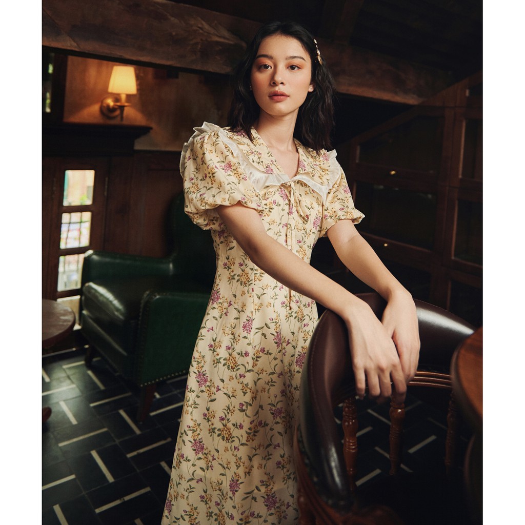 [Mã WABRWA15 giảm 15% đơn 300K] BLEUBIRD Váy voan hoa dáng dài BENEE DRESS | BigBuy360 - bigbuy360.vn