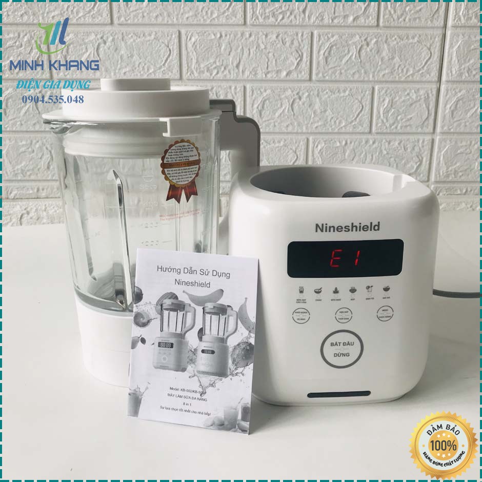 Máy làm sữa đậu nành máy xay nấu làm sữa hạt 8 trong 1 NineShield KB 503 Bảo hành 12 Tháng Tiến Việt Hàng Công Ty