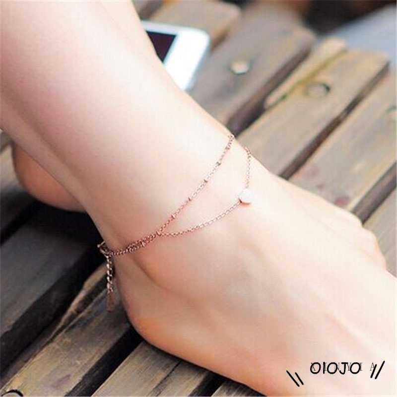Lắc Chân Hai Lớp Hình Trái Tim Thời Trang Cho Nữ