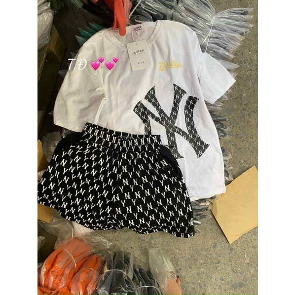 Set bộ cộc chữ NY quần in dày