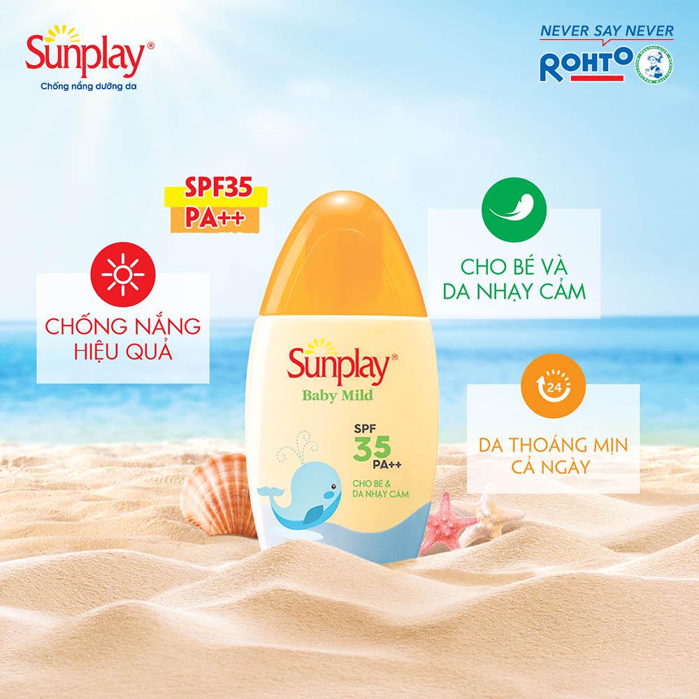 Sữa chống nắng cho bé và da nhạy cảm Sunplay Baby Mild SPF 35, PA++ 30g