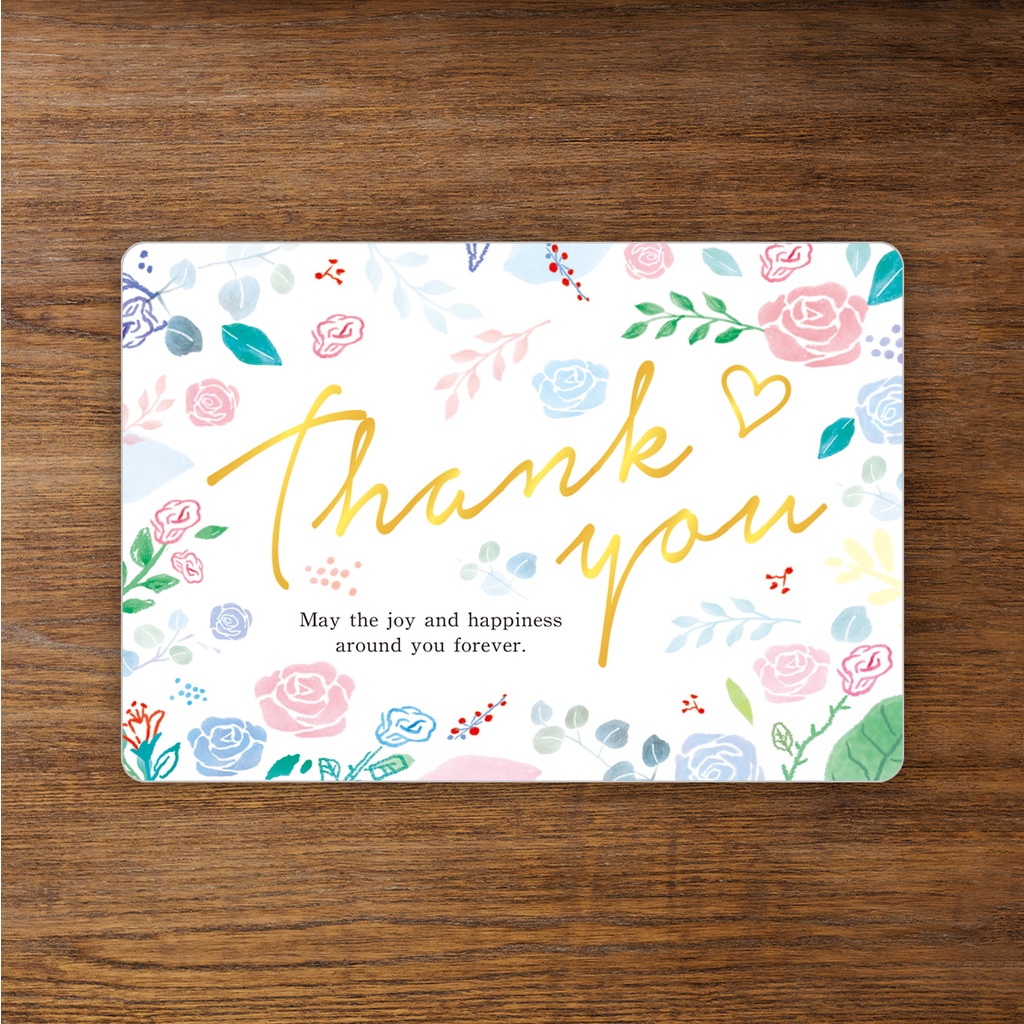 Thiệp giấy chủ đề Cảm ơn Thank you Card Cao Cấp Nhập Từ Đài Loan TK2504 với Chữ Nhũ Vàng Họa tiết Cute Size 10.4x15cm