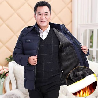 [ Follow giảm 20K ] Áo phao trung niên cho bố lót lông siêu ấm 2023
