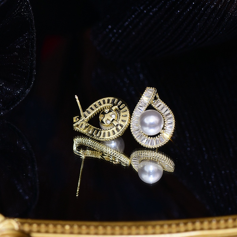 V.I.T House | Bông tai S925 hạt châu đính đá