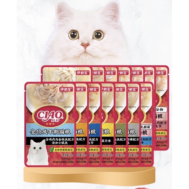 Pate CIAO Grainfree cao cấp cho mèo - gói 40gr  soup thưởng cho mèo