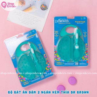 Bộ bát ăn dặm 2 ngăn kèm thìa dr brown