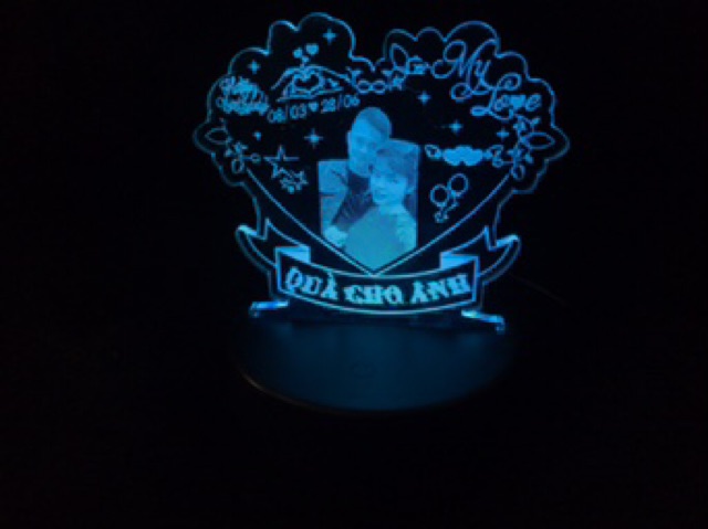 Đèn ngủ led 3d, quà tặng ~miễn phí khắc nội dung theo yêu cầu