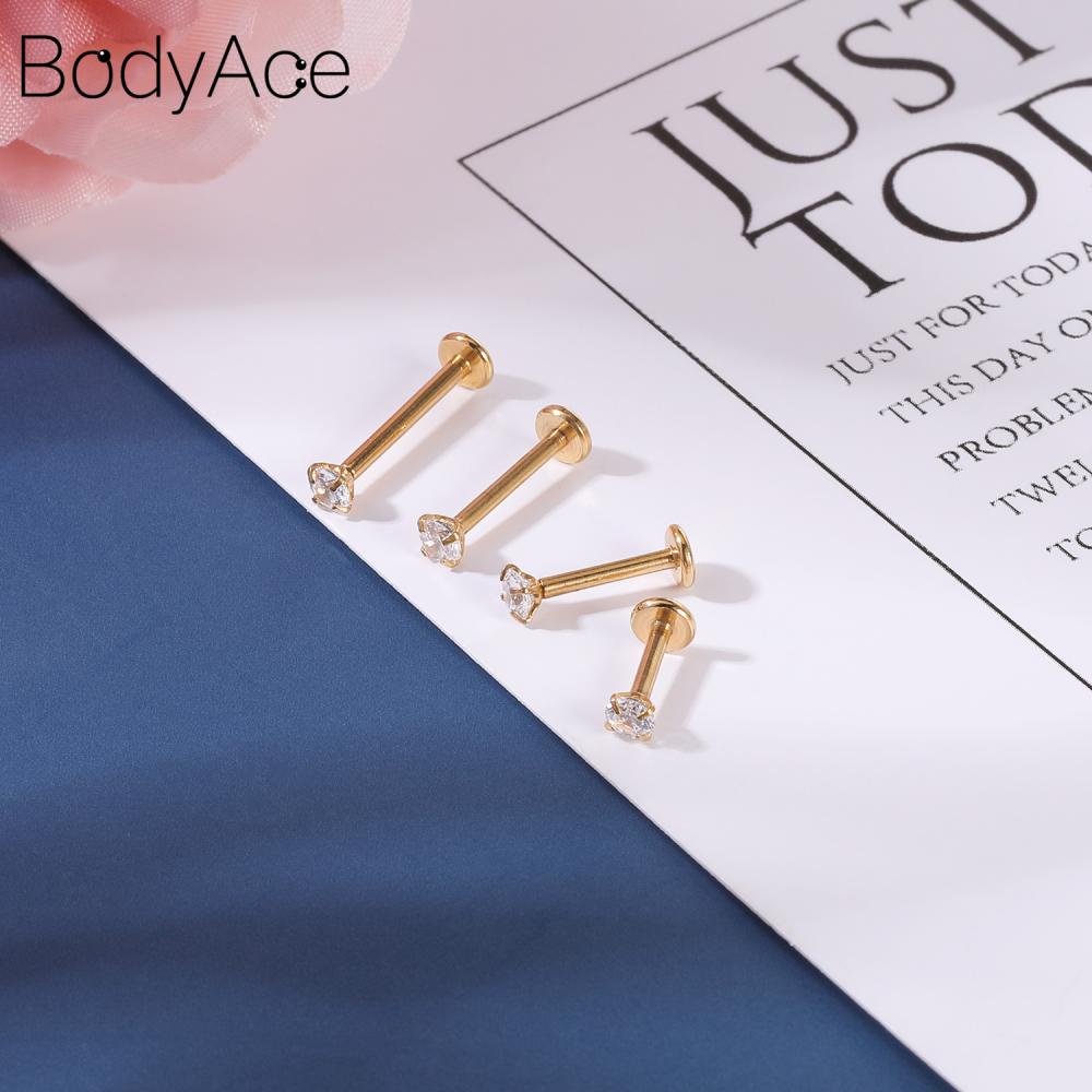 1 Khuyên Xỏ Cơ Thể Chất Liệu Thép Không Gỉ 2 / 3 / 4 / 5 / 6mm