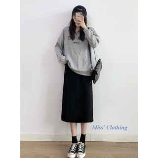 (Tiệm may) Chân váy dài uzzlang xẻ sau( váy 2 lớp sẵn size)  - B11