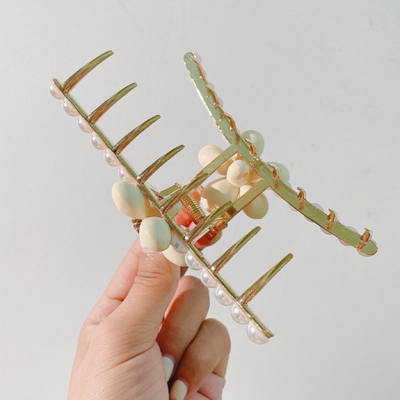 Kẹp tóc hình cá mập đính ngọc trai giả thời trang cho nữ