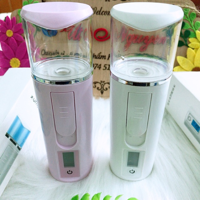 Máy xịt phun sương nano mini-đo độ ẩm cho da