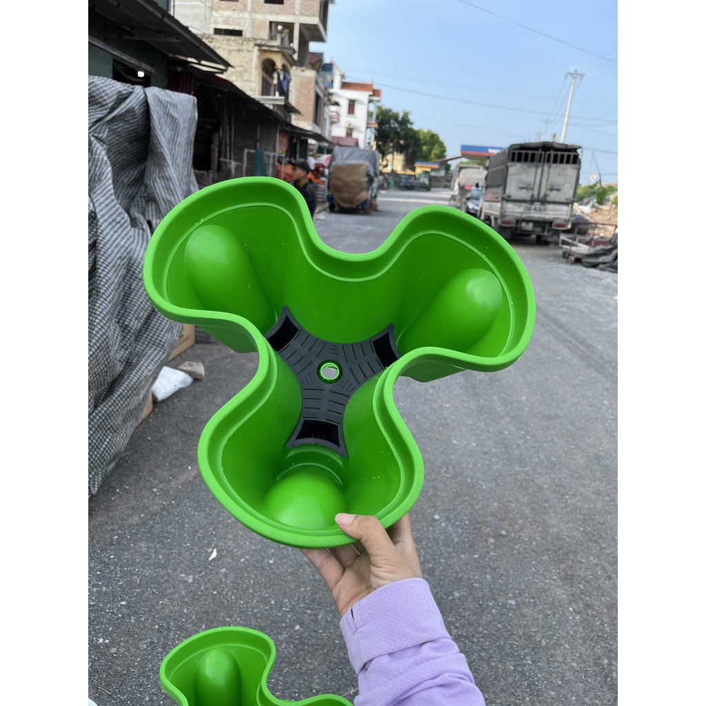 5 Chậu nhựa tháp trồng rau, hoa thông minh, Kệ trồng cây trang trí ban công có thể xếp tầng trông cực đẹp COMBO 5 TẦNG