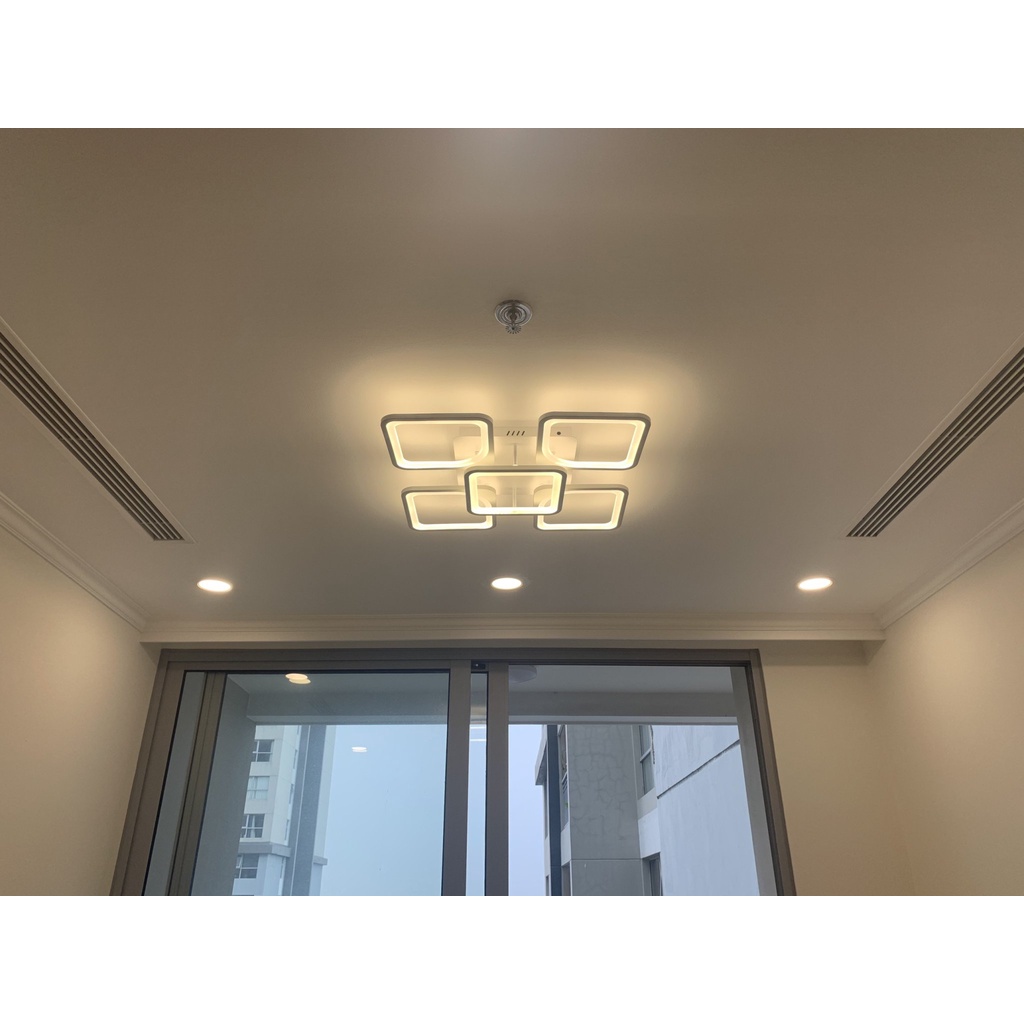 Đèn Ốp Trần Phòng Khách THỦ ĐÔ LIGHTING Điều Khiển Từ Xa Thiết Kế 5 Ô Vuông Với 3 Chế Độ Màu Tùy Chỉnh