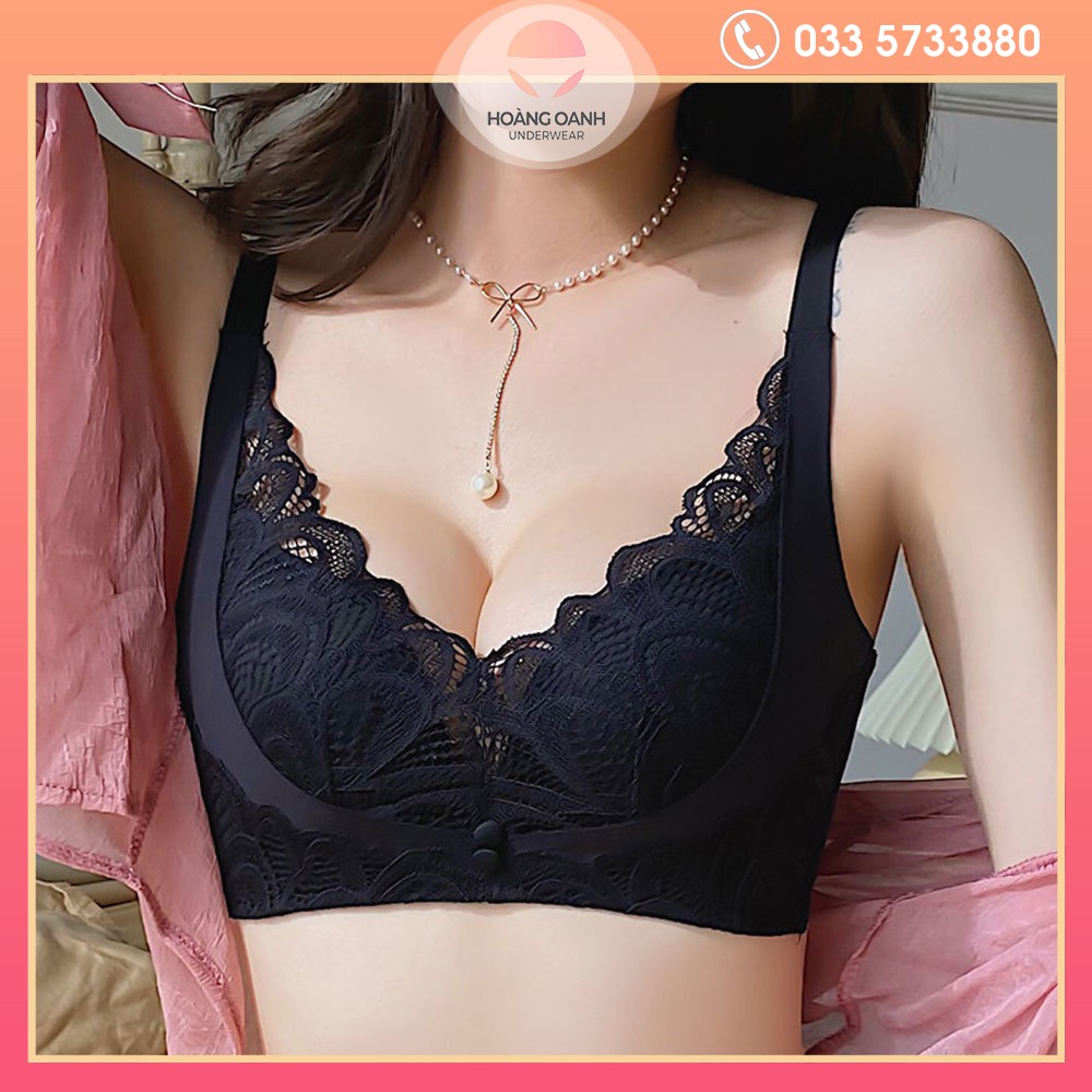 Áo lót Hoàng Oanh Underwear, áo chip su phối ren không gọng cao cấp mã áo ren cúc