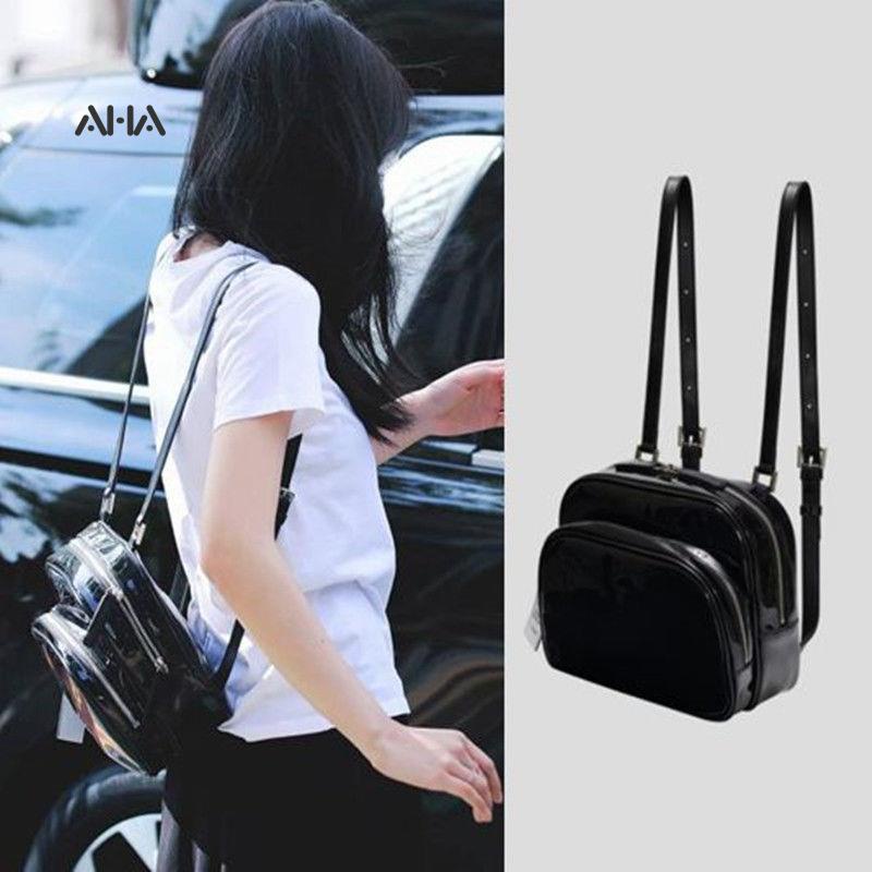 Túi đeo vai AHA official chất liệu da bóng thời trang cho nữ