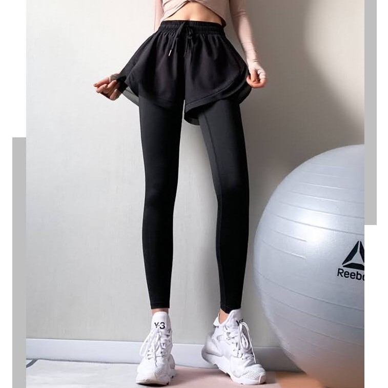 Quần Đùi Kèm Quần Legging Dài Co Giãn Đồ Tập Nữ Gym Yoga Zumba Aerobic Rẻ Đẹp GYMSTORE 708