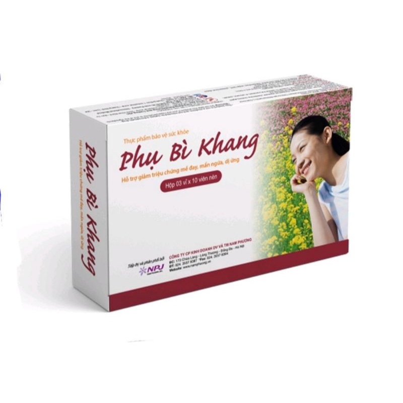 Phụ Bì Khang ⚡ Chính hãng ⚡ Hộp 30 viên Hỗ trợ giảm mề đay mẩn ngứa, dị ứng từ thảo dược, thanh nhiệt, mát gan