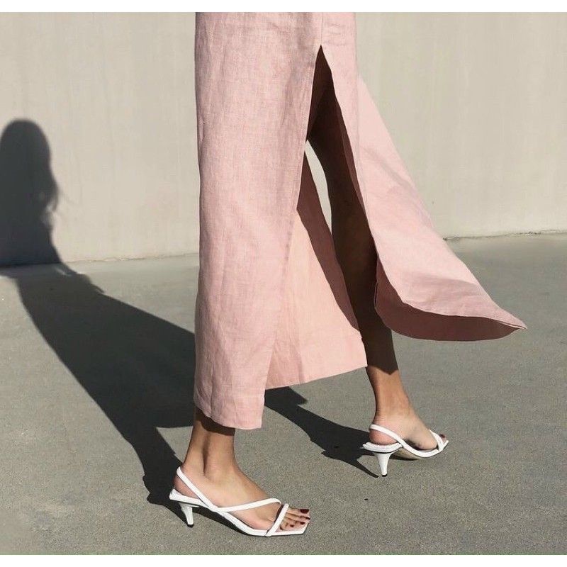 Giày SanDal Cao Gót Đế Nhọn Quai Mãnh, Sandal Quai Chéo 5 Phân, Cao Gót Quai Dây