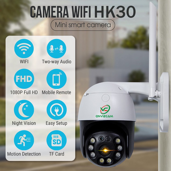 Camera WIFI Carecam Ptz Ngoài trời ONVIZCAM 3.0MP &amp; Thẻ nhớ Lexar 128GB 64GB 32GB