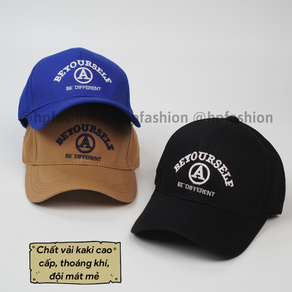 Mũ lưỡi trai ❤️ Nón kết thêu chữ BE YOUR SELF chất kaki cao cấp form unisex nam nữ N92 - Happy Style