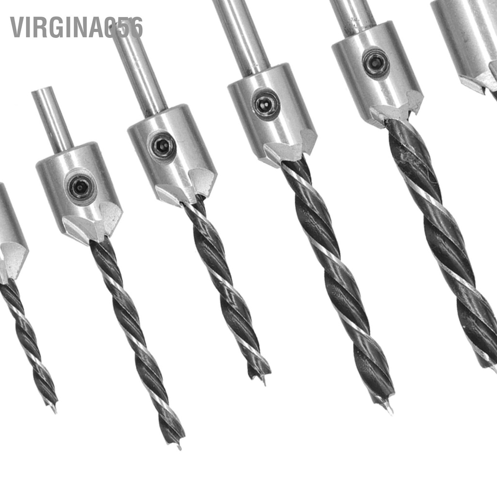 Virgina056 7 cái Bộ đếm bộ lỗ khoan chế biến gỗ Tốc độ cao thép chìm Mũi cho ngành mộc