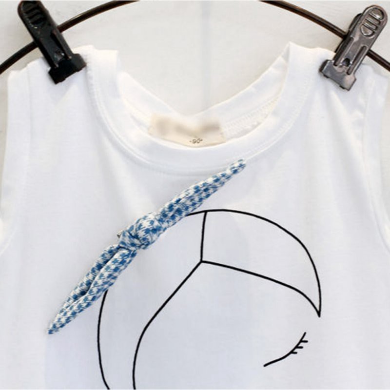 Set áo cộc tay cổ tròn và chân váy dành cho bé gái