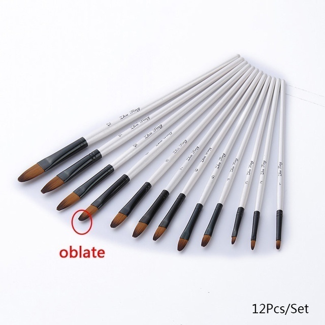 Set 12 Cọ Vẽ Màu Nước Chuyên Nghiệp