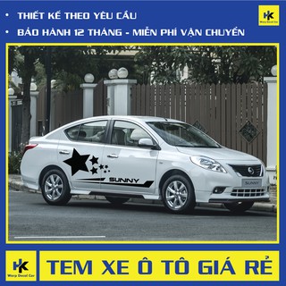 Tem xe Nissan Sunny dán 2 bên sườn - tem xe ô tô giá rẻ hà nội