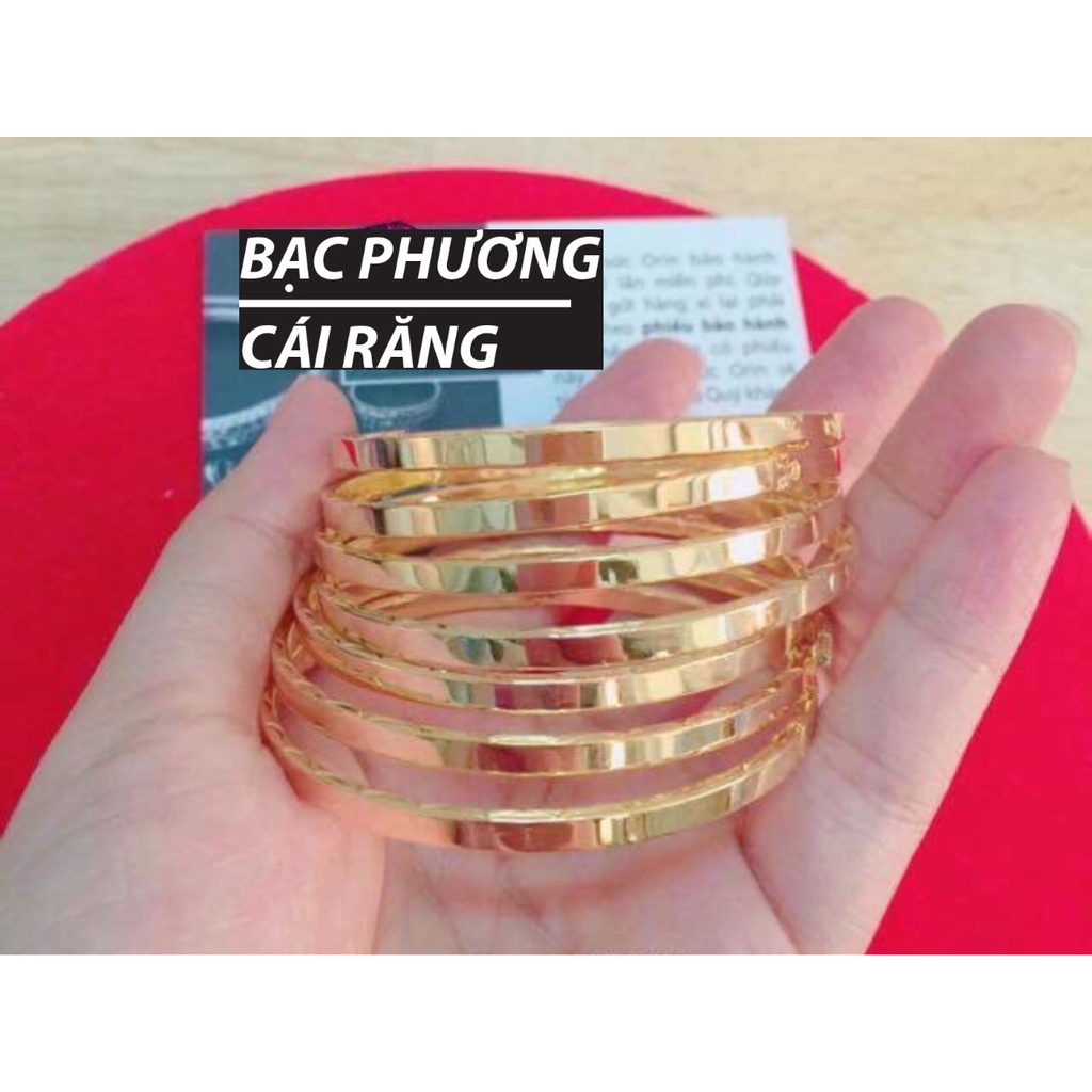 BỘ 7 CHIẾC VÒNG XIMEN TRƠN BẢN VUÔNG MẠ VÀNG 18K