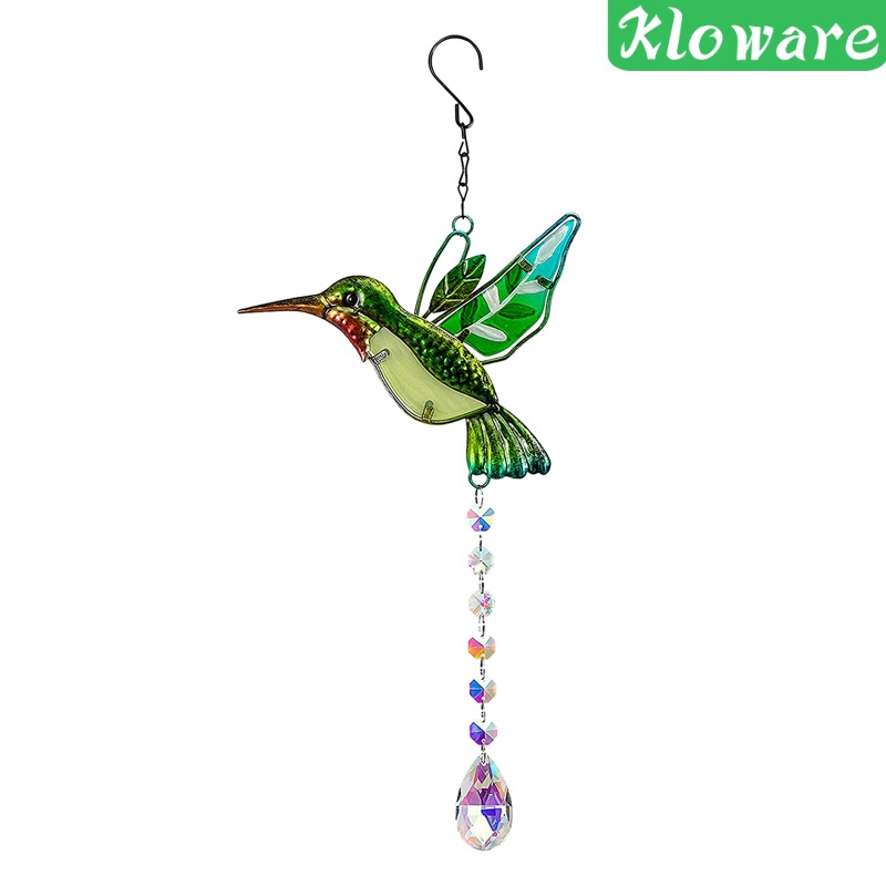 Suncatcher thiết kế hình chim đính quả cầu thủy tinh pha lê trong suốt trang trí cửa sổ làm quà tặng trang trí