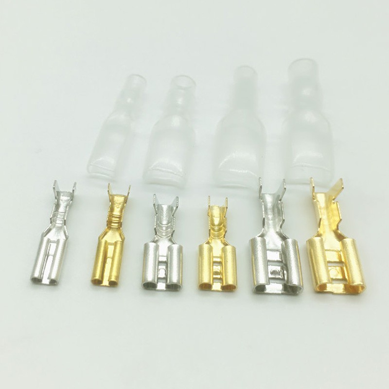 60 Chiếc Xe Ga Spade Nữ Nam Kết Nối 2.8 / 4.8 / 6.3 Mm Mông Nối Thiết Bị Đầu Cuối Cho Dây 12 / 18awg Uốn Bộ Kết Nối Phụ Kiện