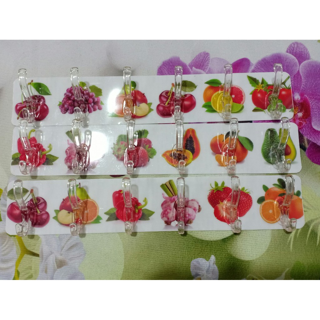 Móc Treo Quần Áo 6 Móc 3D Hình Hoa quả