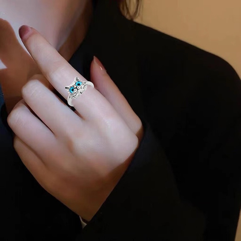 Nhẫn Hở Hình Mèo Màu Sắc Đáng Yêu Có Thể Điều Chỉnh