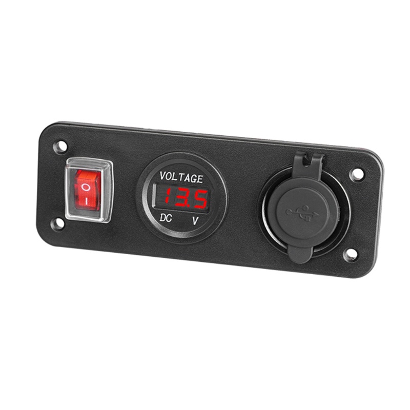 Ổ Cắm Sạc USB 3.0 QC3.0 2 Trong 1 Kèm Công Tắc Và Đèn LED Cho Xe Tải B