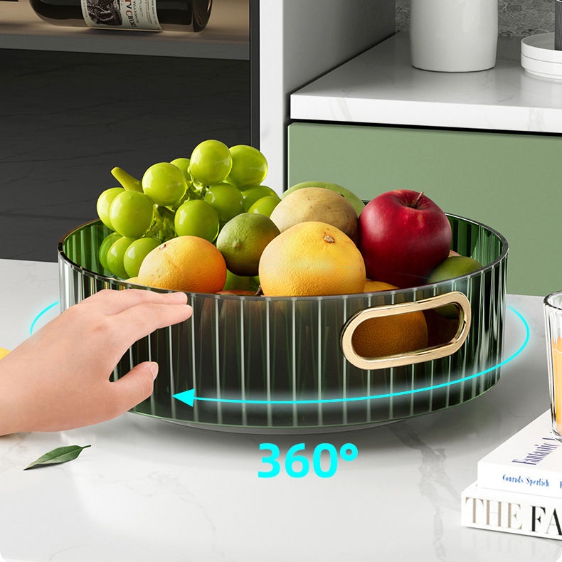 Đĩa Trái Cây Có Thể Xoay Sáng Tạo Mới Món Tráng Miệng đĩa đựng Gia Vị Hộp đựng Gia Vị Bàn Trang điểm Hộp Lưu Trữ Mỹ Phẩm Phòng Khách Đĩa Trái Cây Sang Trọng ánh Sáng