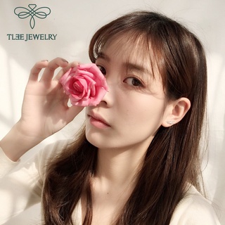 Khuyên tai bạc nữ TLEE lá lệch basic cá tính TLEE JEWELRY B0191