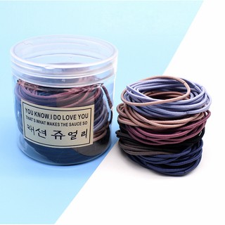 GIẢM Hộp 100 dây cột tóc đủ màu