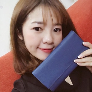 Ví 3 gấp da bò xanh navy - cá sấu gò vấp
