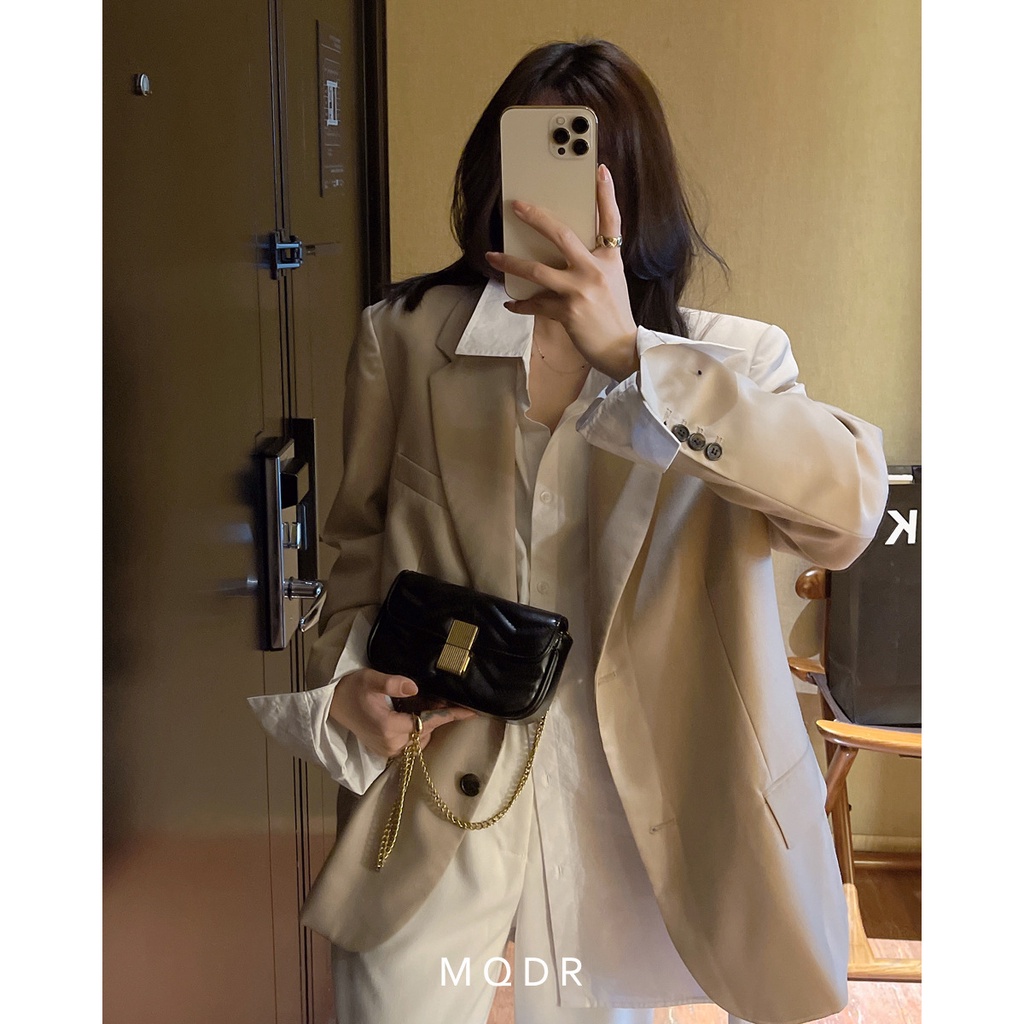 Túi Xách Dây Xích Đeo Vai Có Khóa Cài Nhỏ Nhắn Xinh Xắn