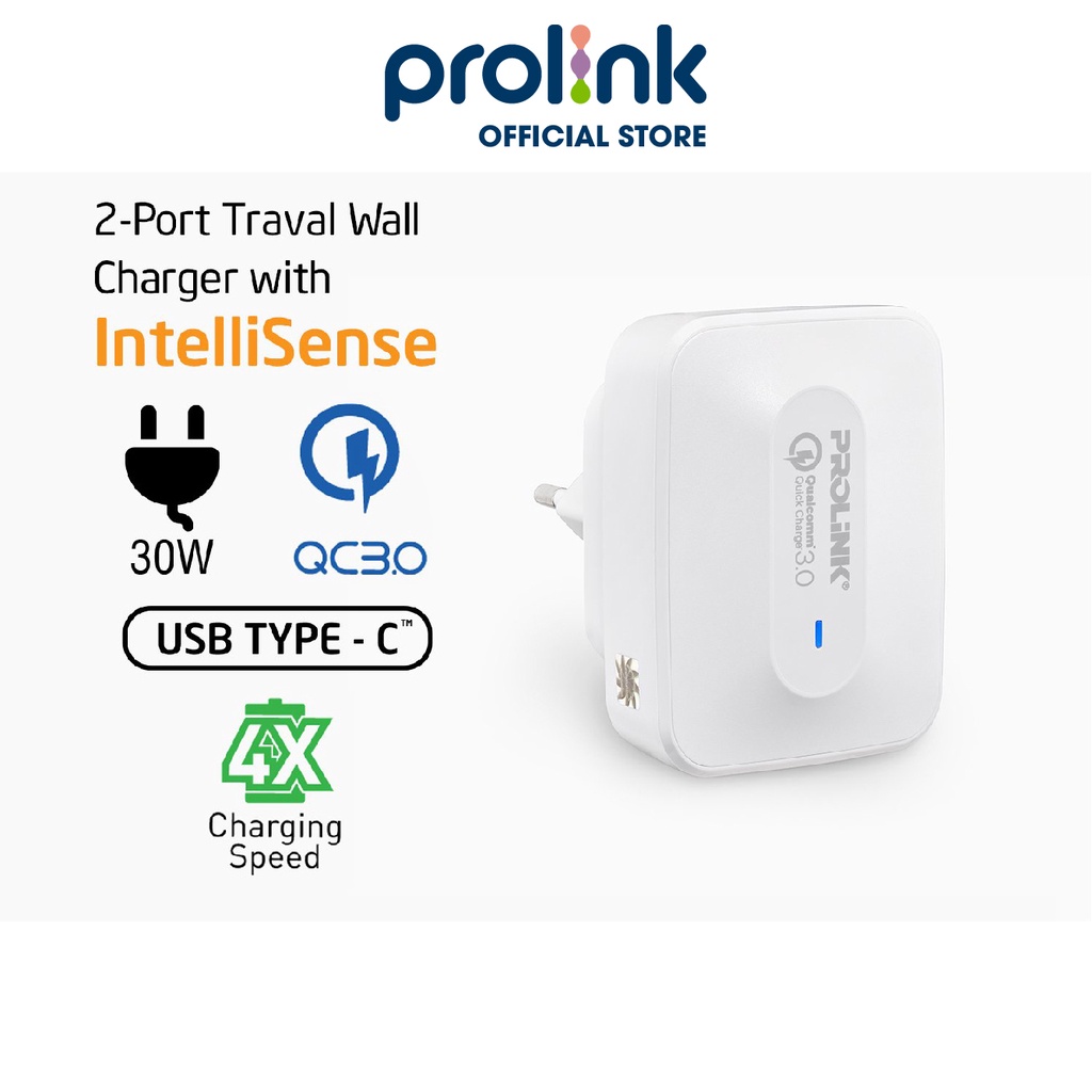 Củ sạc nhanh 30W PROLiNK PTC32501 có 3 cổng USB-A dành cho iPhone, iPad, Samsung, Xiaomi