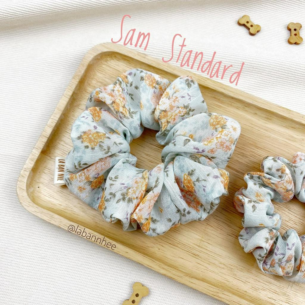 Dây cột tóc scrunchies, dây buộc tóc vải, handmade by LÀ BẠN NHÉ, Sam